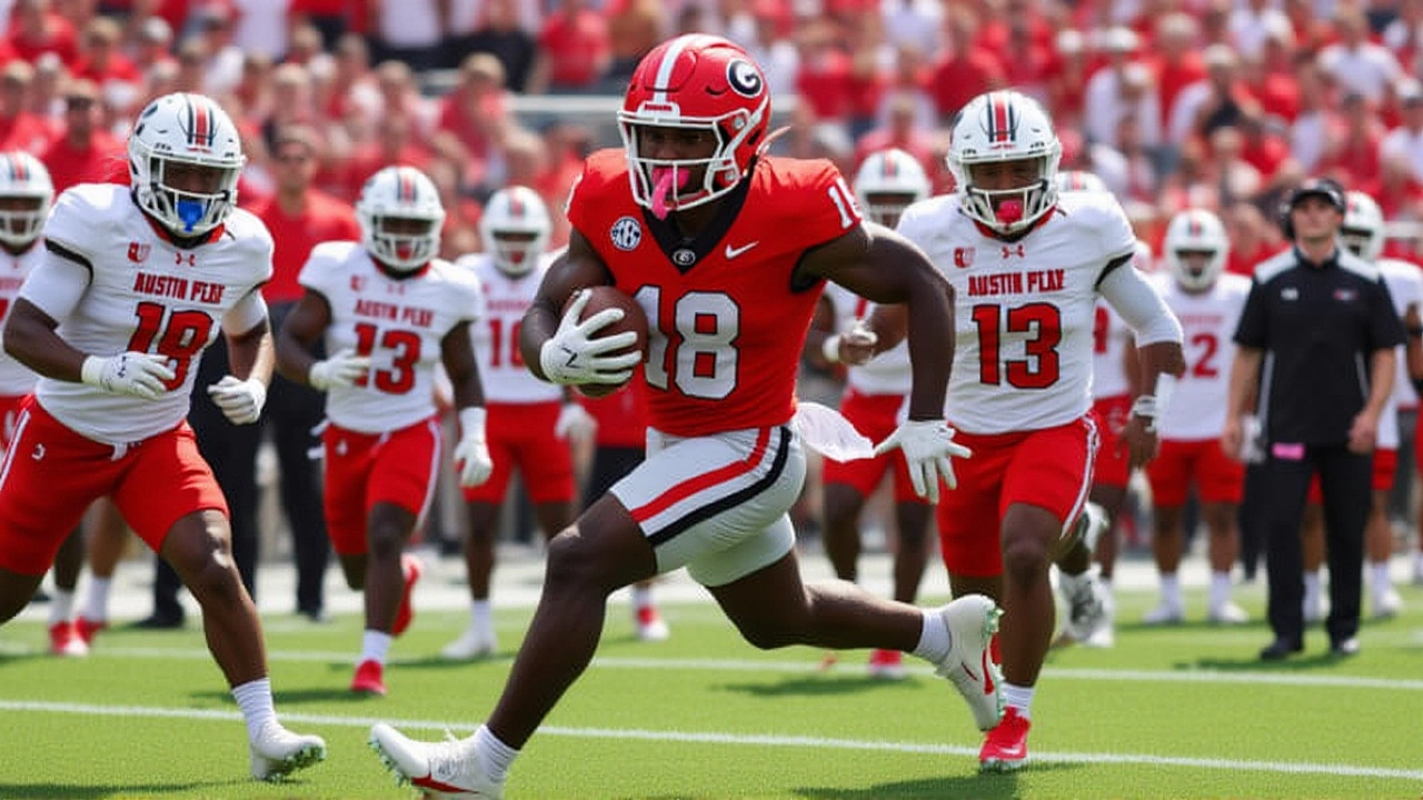Walker’s 3 TDs, Frazier’s 2 Runs Power No. 4 Georgia to 35-3 Win Over Charlotte